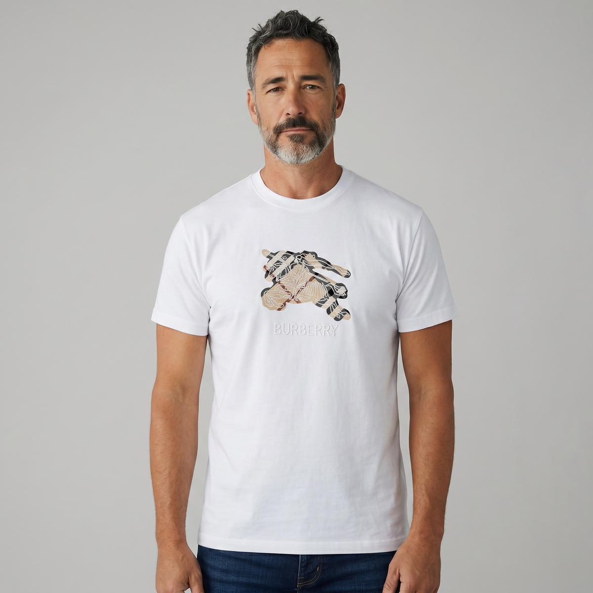 Burberry White Graphic T-Shirt π€β¨ Signature Icon Edition