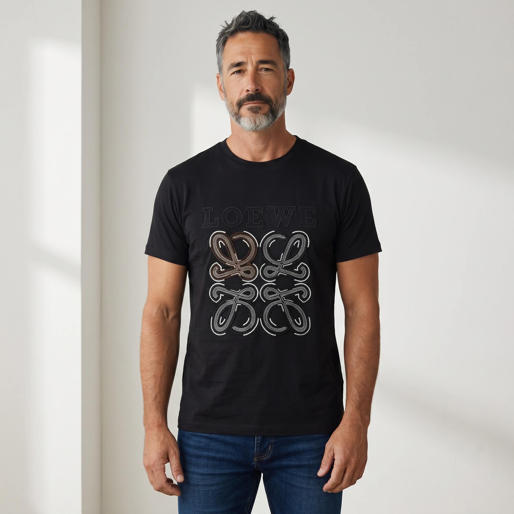 LOEWE Black Embellished Logo T-Shirt π€β¨ Luxury Statement Edition
