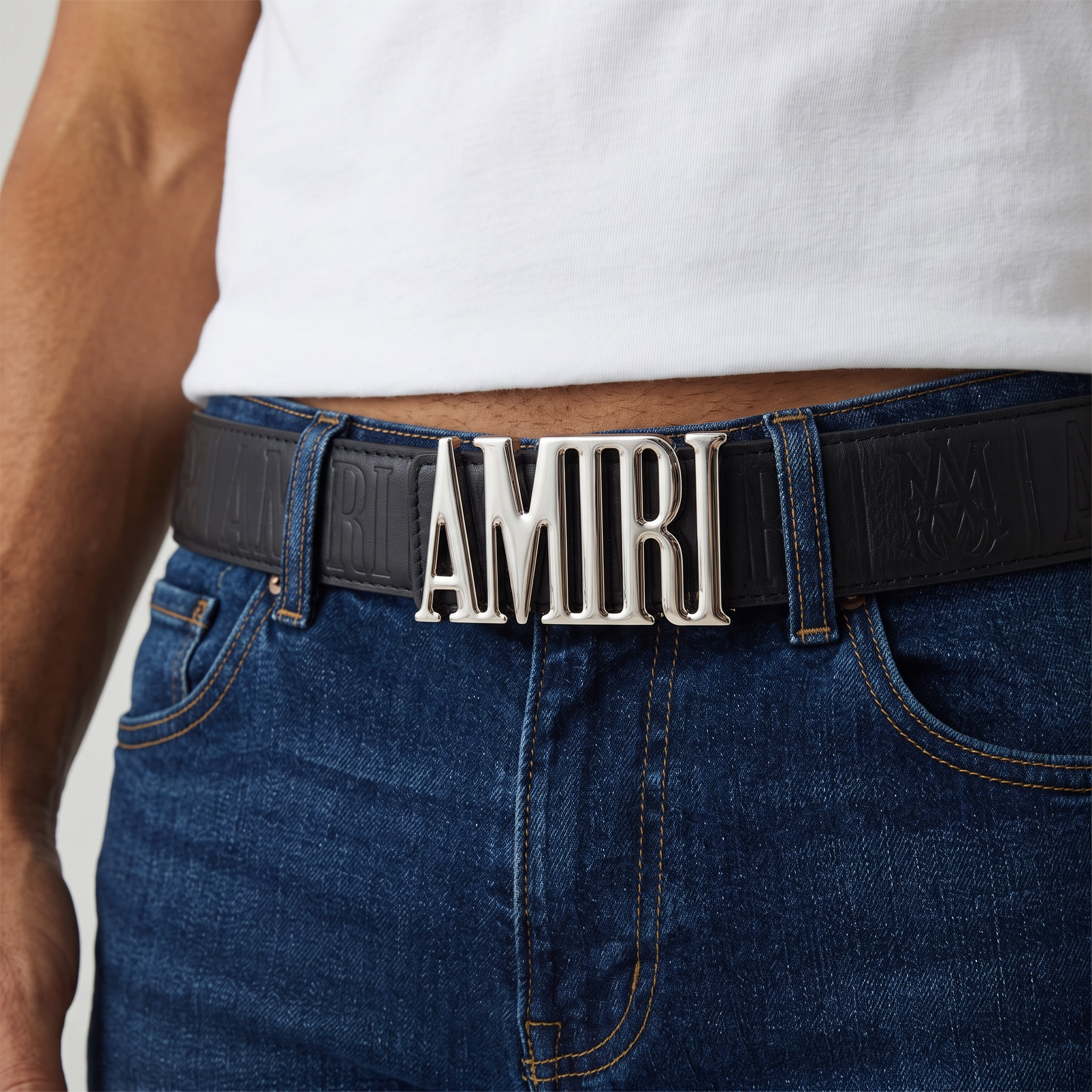 Amiri Black Leather Belt 115 cm π€ | Bold Logo Buckle | Premium Streetwear Style