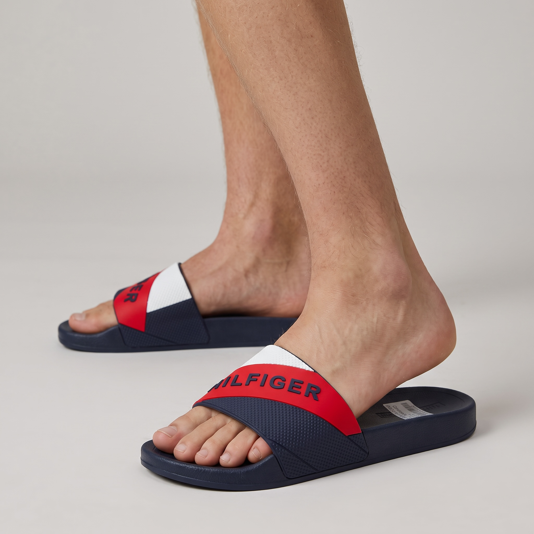 Tommy Hilfiger Colorblock Slides β Navy, Red & White