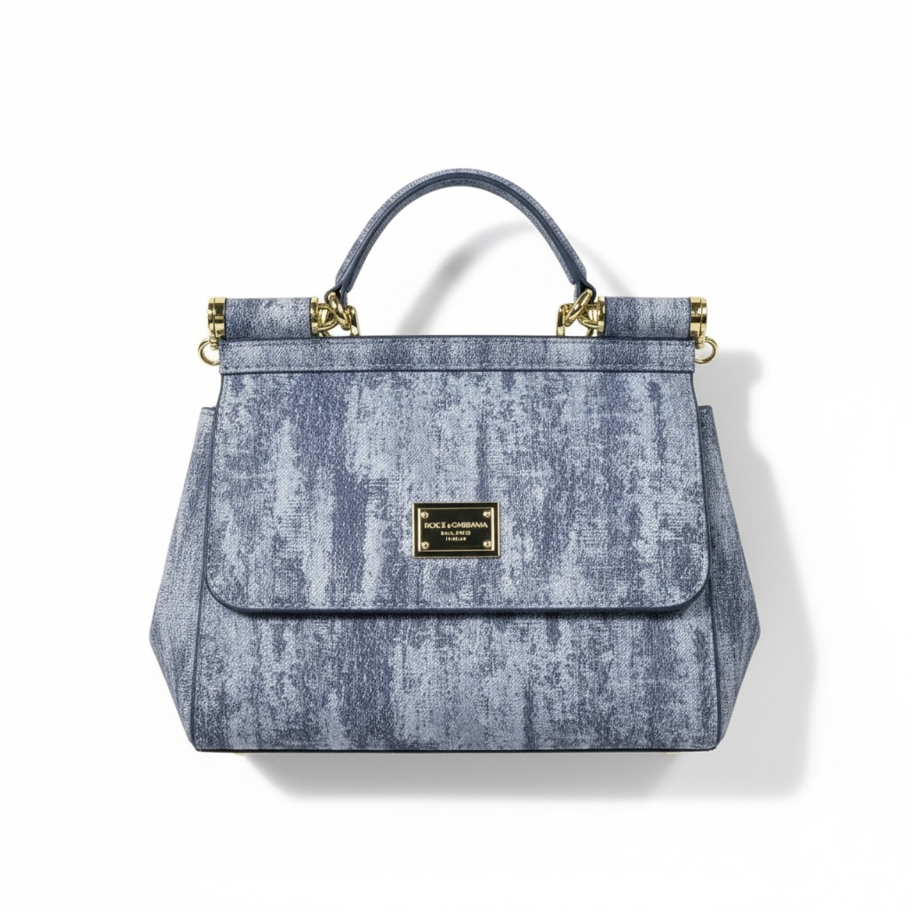 Dolce & Gabbana Denim-Texture Top Handle Bag πβ¨