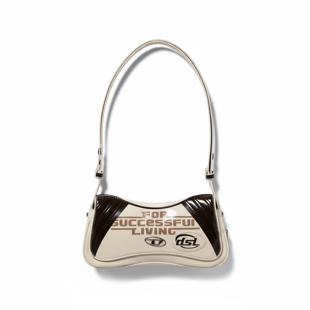 DIESEL βFor Successful Livingβ Mini Shoulder Bag β Beige & Brown Y2K Edition β¨π₯