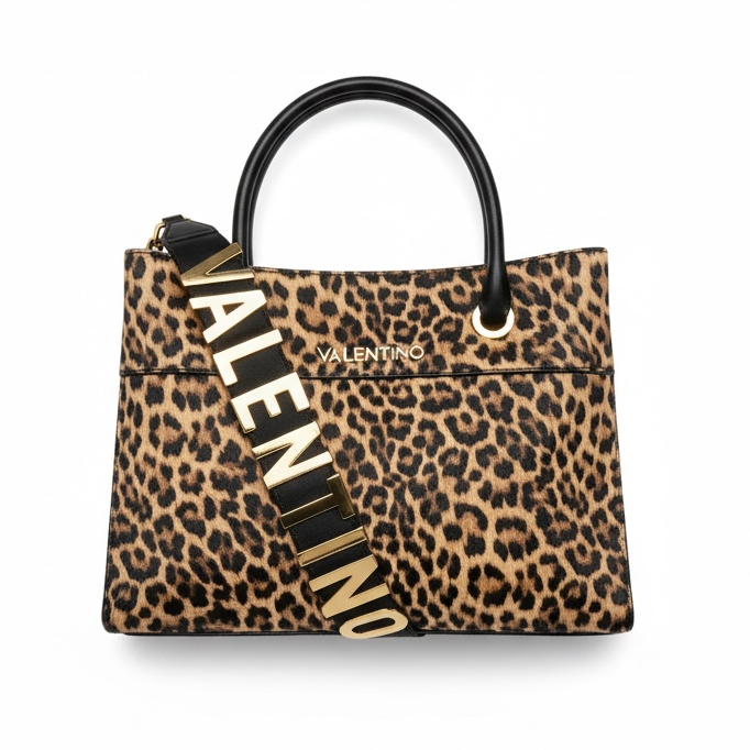 β¨ Valentino Leopard Print Tote β Bold Signature Strap Edition β¨