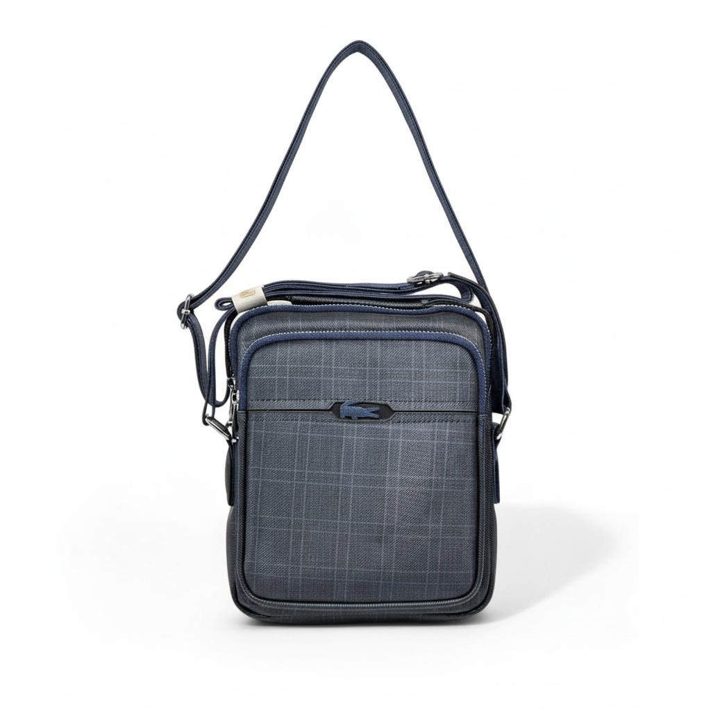 đ Lacoste Navy Grid Crossbody Bag â Timeless Sport-Luxury Redefined