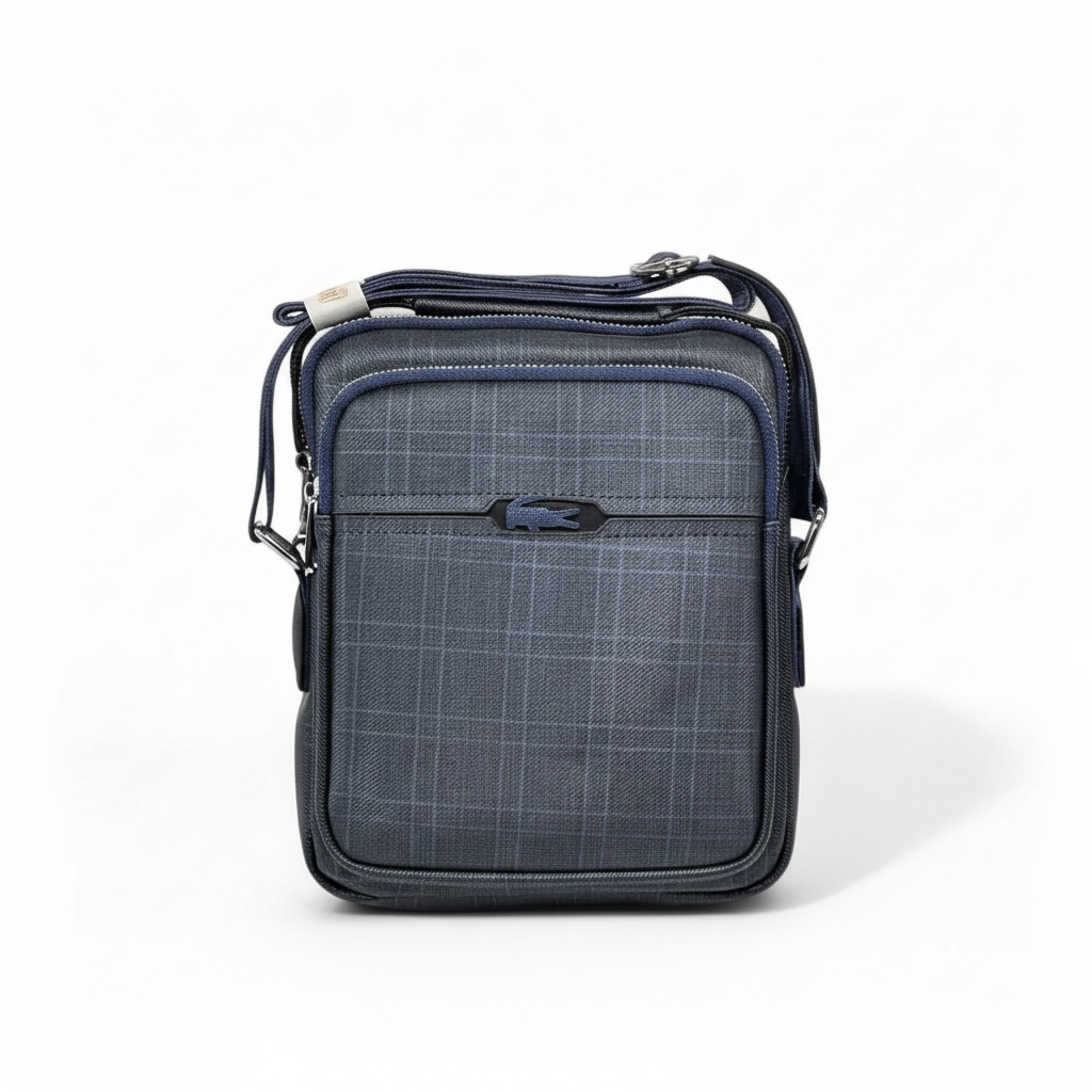 đ Lacoste Navy Grid Crossbody Bag â Timeless Sport-Luxury Redefined