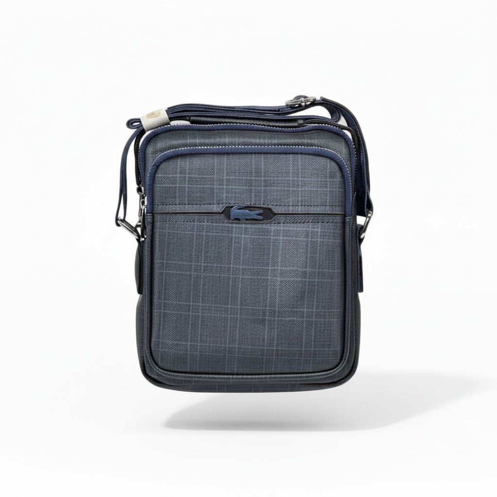 đ Lacoste Navy Grid Crossbody Bag â Timeless Sport-Luxury Redefined