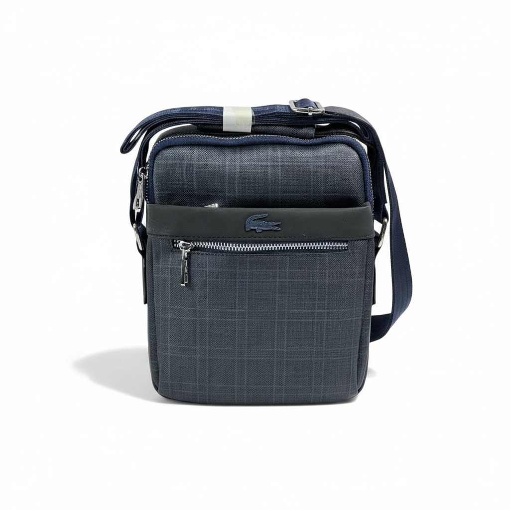 đ Lacoste Navy Check Crossbody Bag â Sporty Chic Meets Everyday Luxury