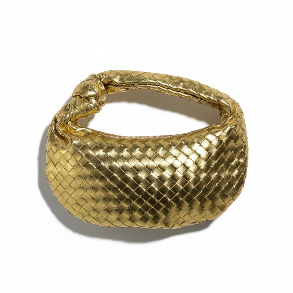 π§‘ Bottega Veneta Inspired Gold Woven Shoulder Bag β βLuxe Knot Editionβ π§‘