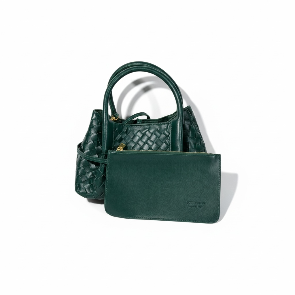 Bottega Veneta Mini Intrecciato Tote β Emerald Green πβ¨ | Woven Leather Bag + Matching Pouch