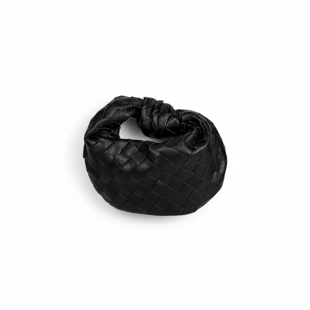 Bottega Veneta Knot Mini Bag π€β¨ | Black Intrecciato Woven Leather Shoulder Bag