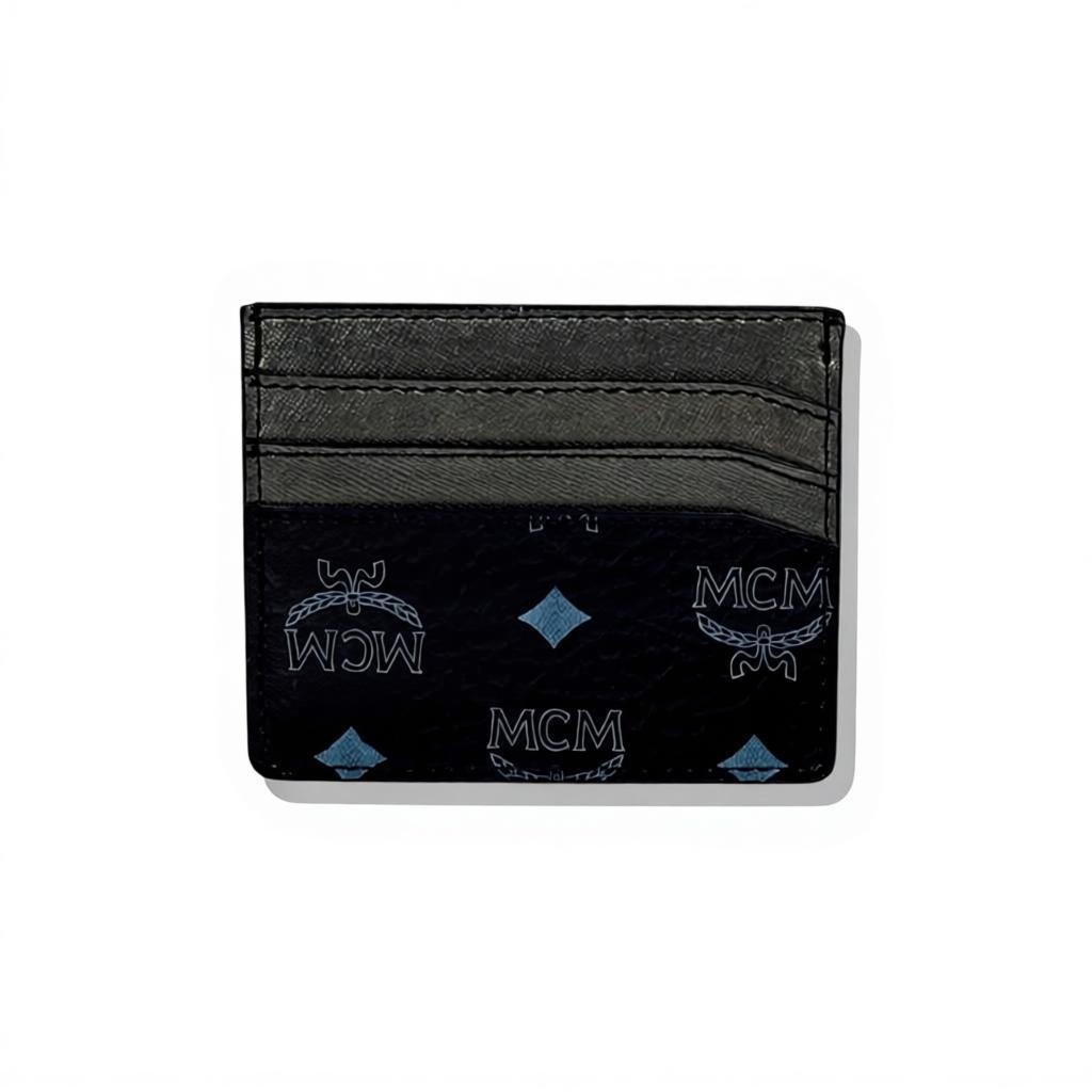 🖤 MCM Black Visetos Card Holder – Iconic Luxury Meets Everyday Utility