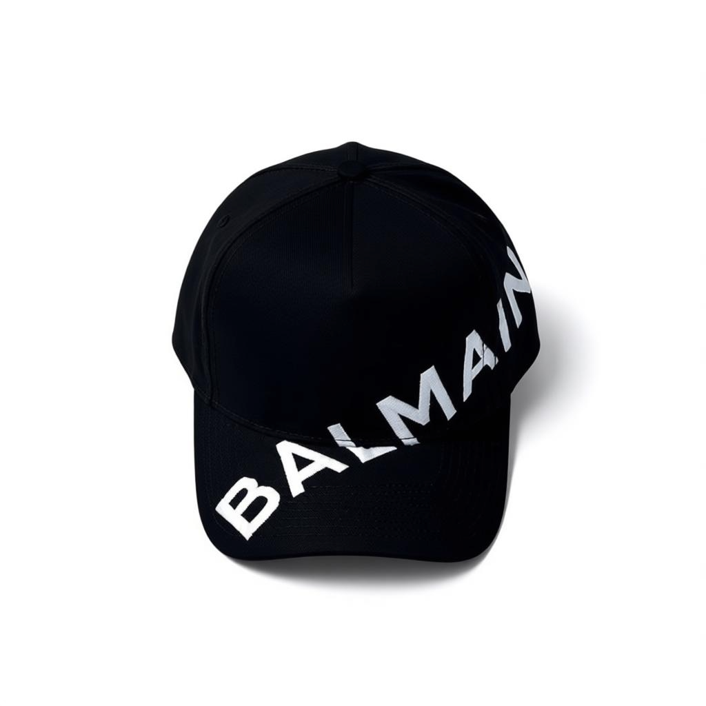 Balmain Luxury Embroidered Cap – Black & White Edition 🧢🖤 (Premium Unisex Style)