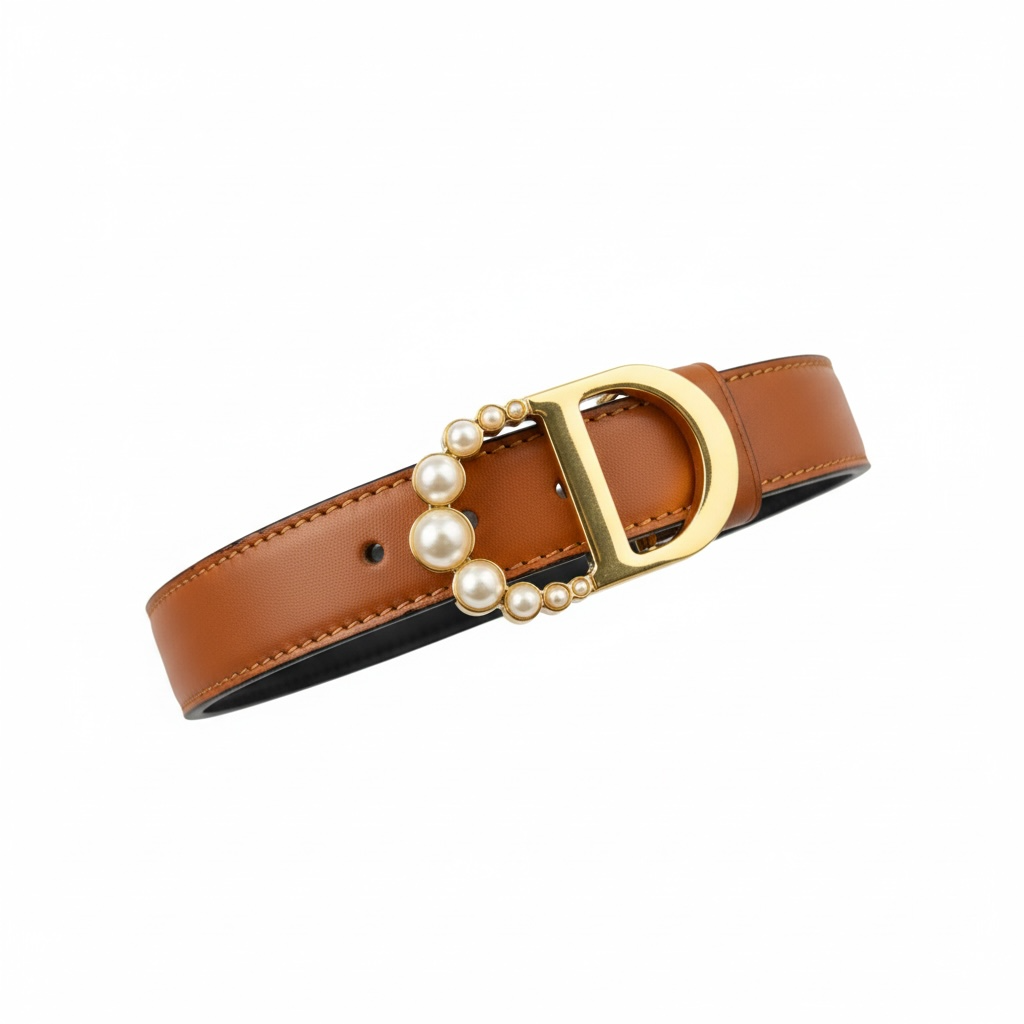 Dior Pearl CD Buckle Reversible Leather Belt π€β¨