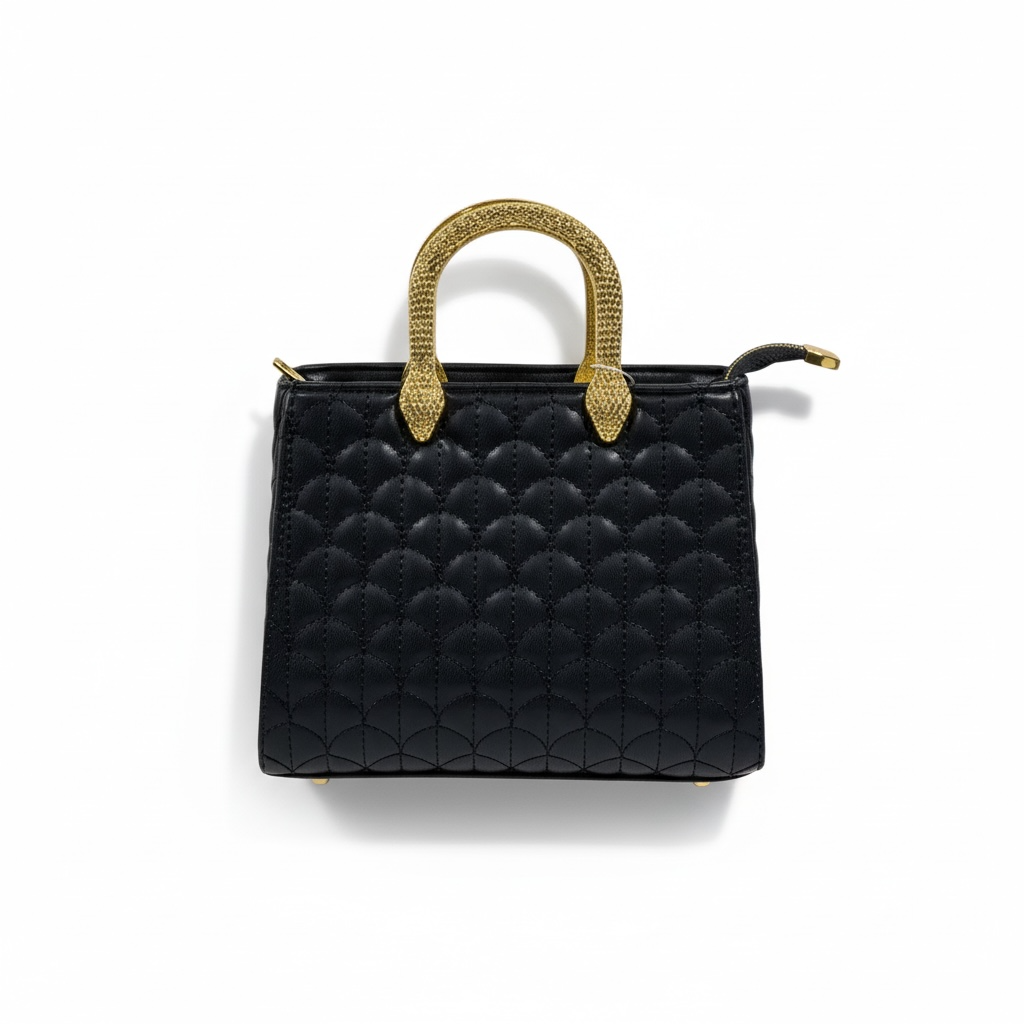 BVLGARI Black Quilted Handbag with Gold Serpent Handles β Luxury Iconic Design π€β¨