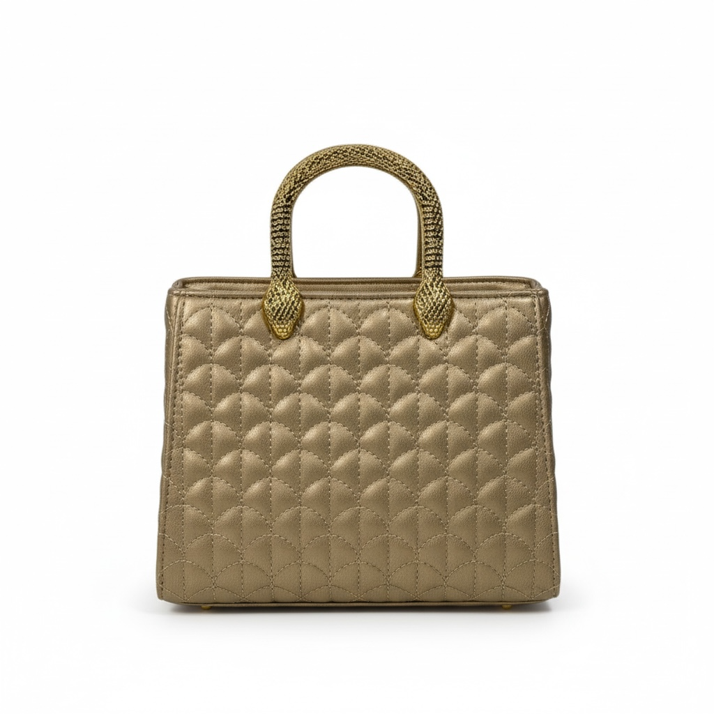 BVLGARI Gold Quilted Handbag with Serpent Handles β Luxury Royal Edition β¨π