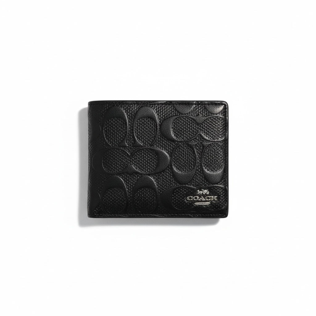 Coach-Inspired Black Embossed Wallet β Classic New York Elegance in Your Pocket π€β¨
