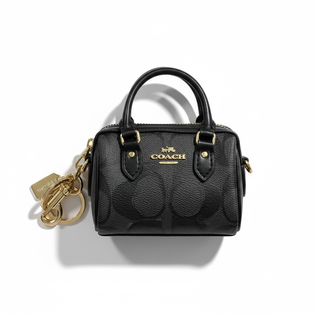 π€ Coach Mini Signature Black Bag Charm β Iconic Elegance in Every Detail β¨