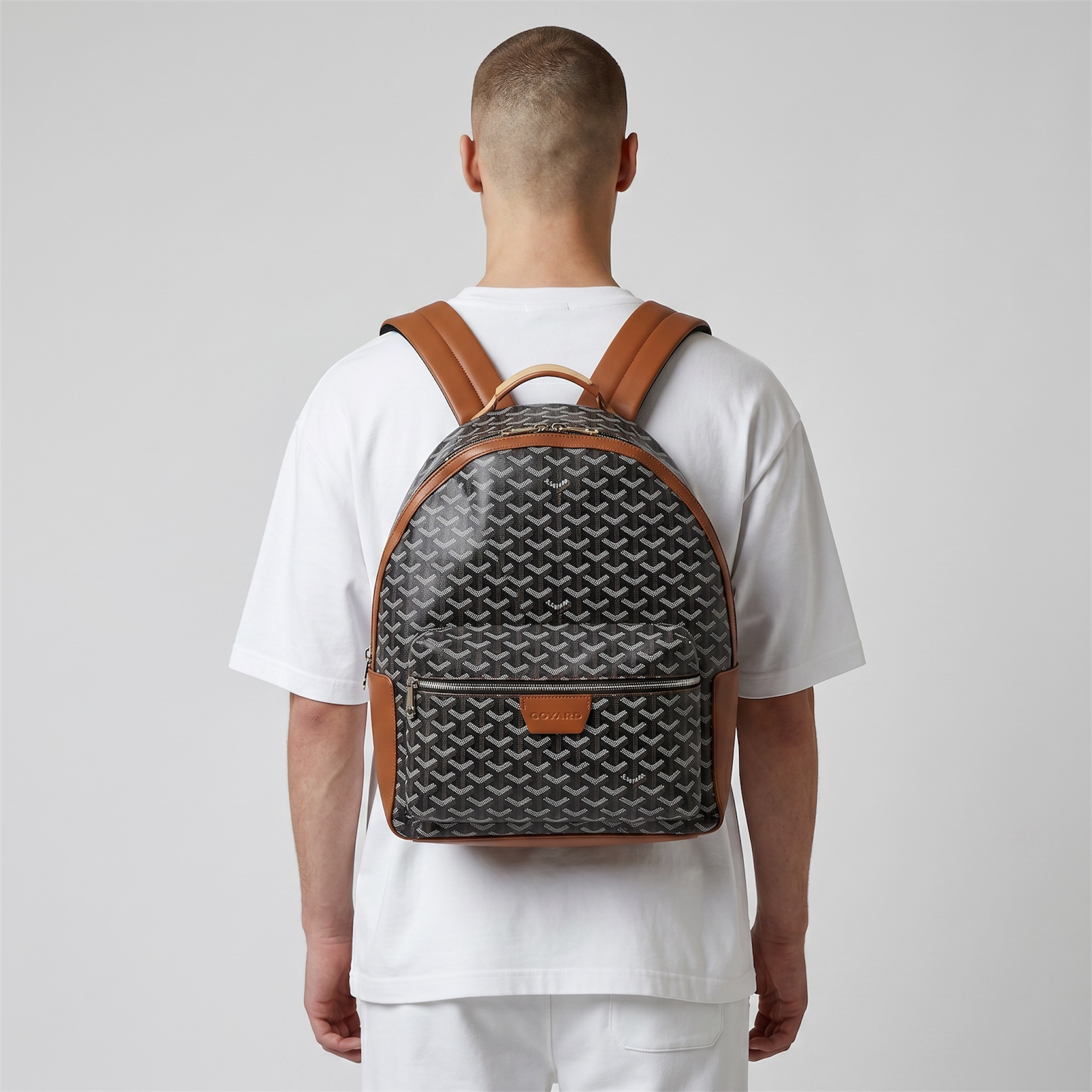 Goyard Black Monogram Backpack with Brown Trim ππ€π€ | Refined Luxury Essential β¨π₯