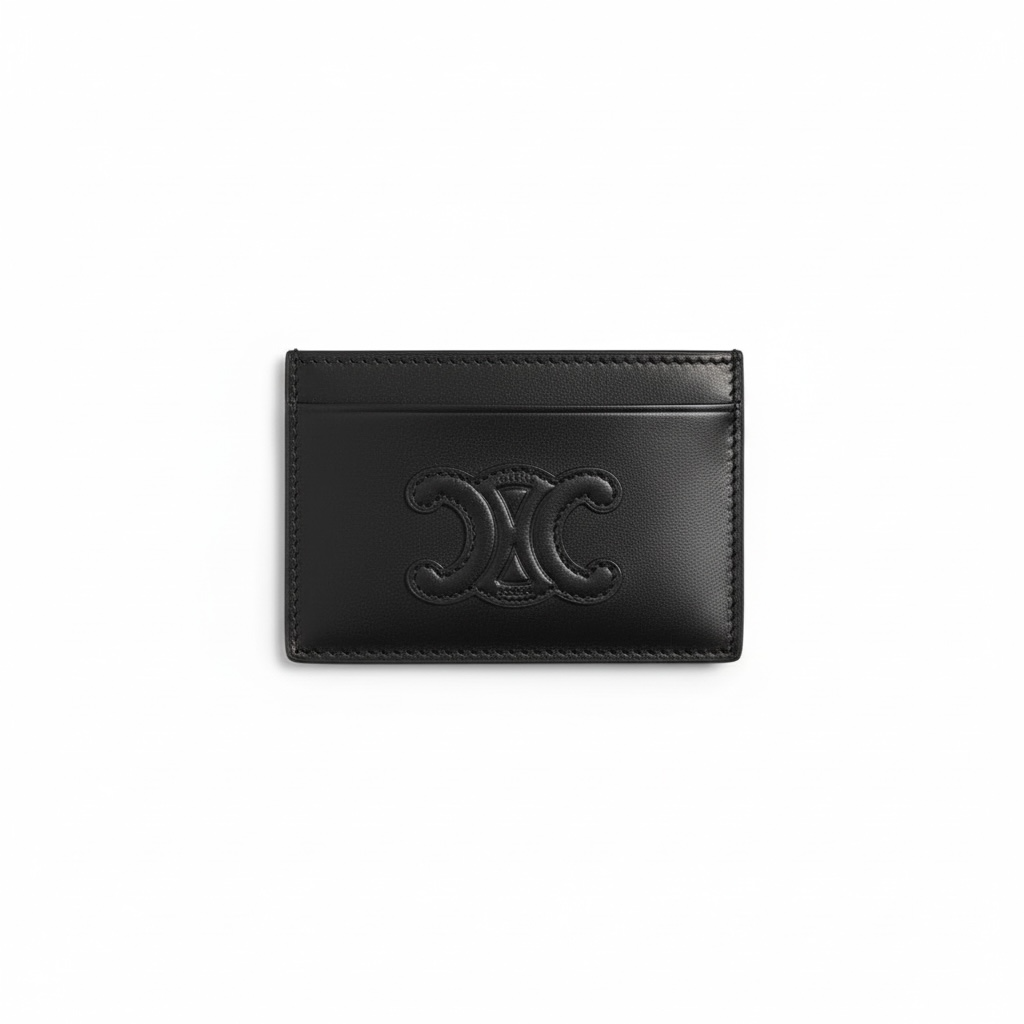 🖤 Celine Triomphe Black Leather Card Holder – Parisian Elegance, Redefined