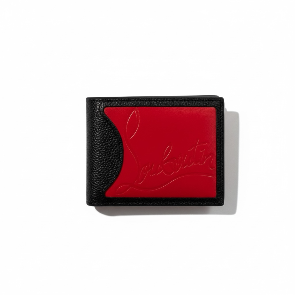 ❤️ Christian Louboutin Red & Black Leather Wallet – Signature Red Sole Elegance 🔥
