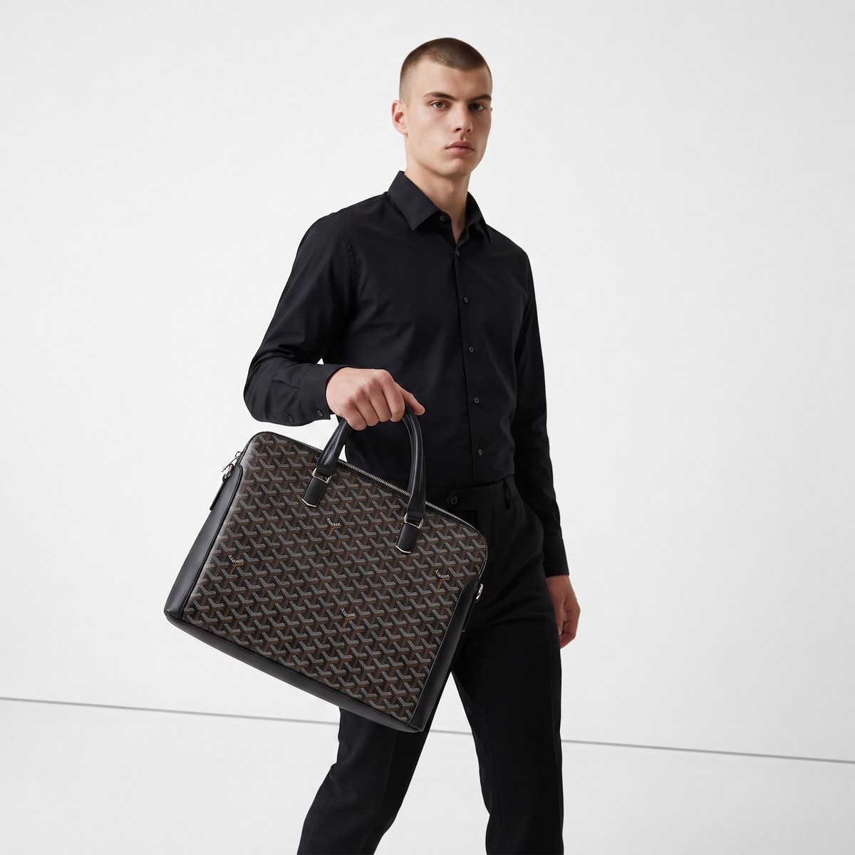 Goyard Black & Brown Monogram Briefcase π€π€πΌ | Executive Luxury Statement β¨π₯
