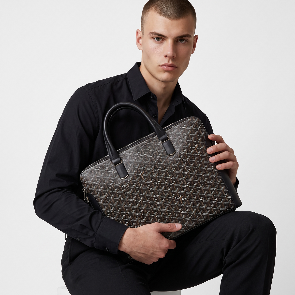 Goyard Black & Brown Monogram Briefcase π€π€πΌ | Executive Luxury Statement β¨π₯