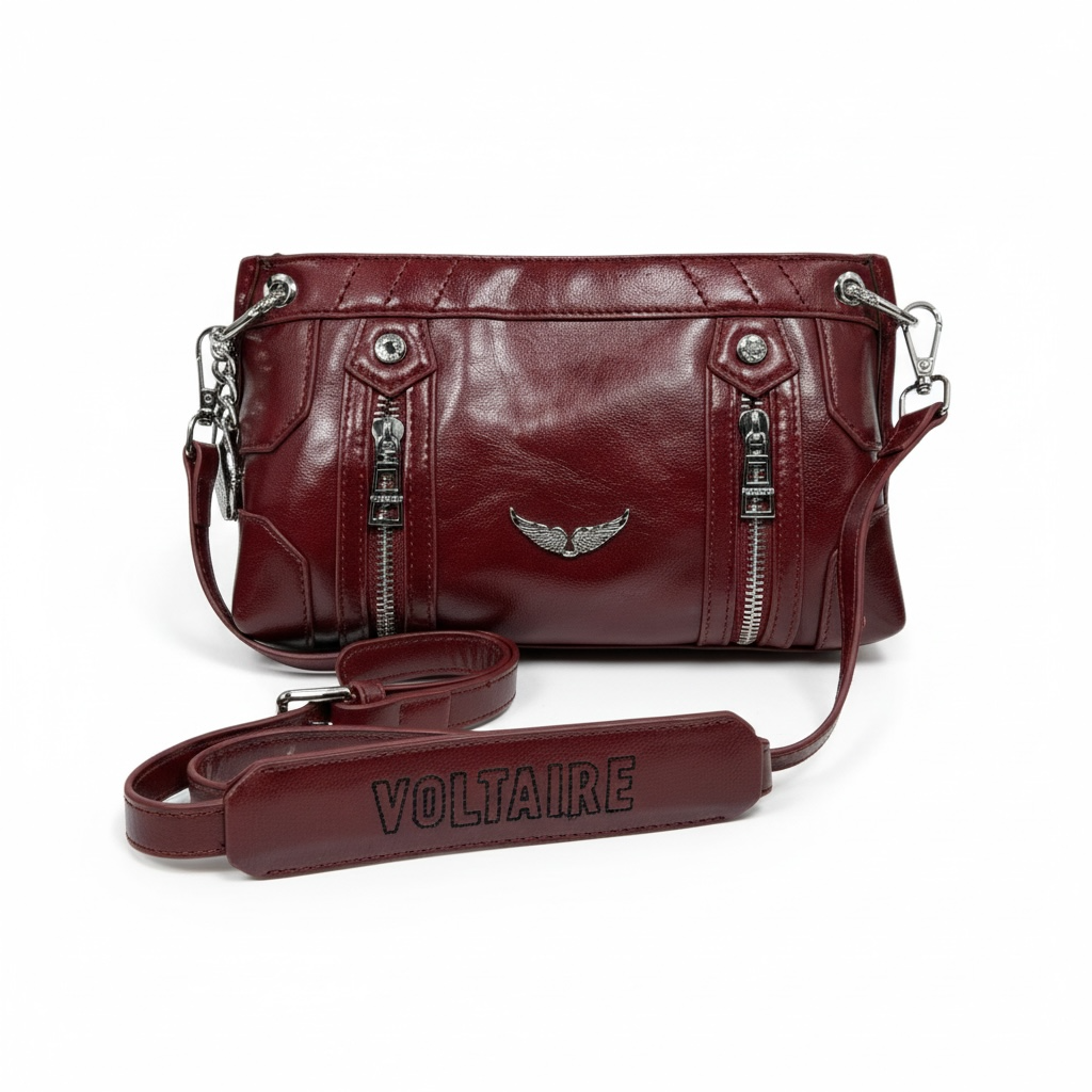 🔥 Zadig & Voltaire Rock Crossbody – Burgundy Edition 🎸❤️