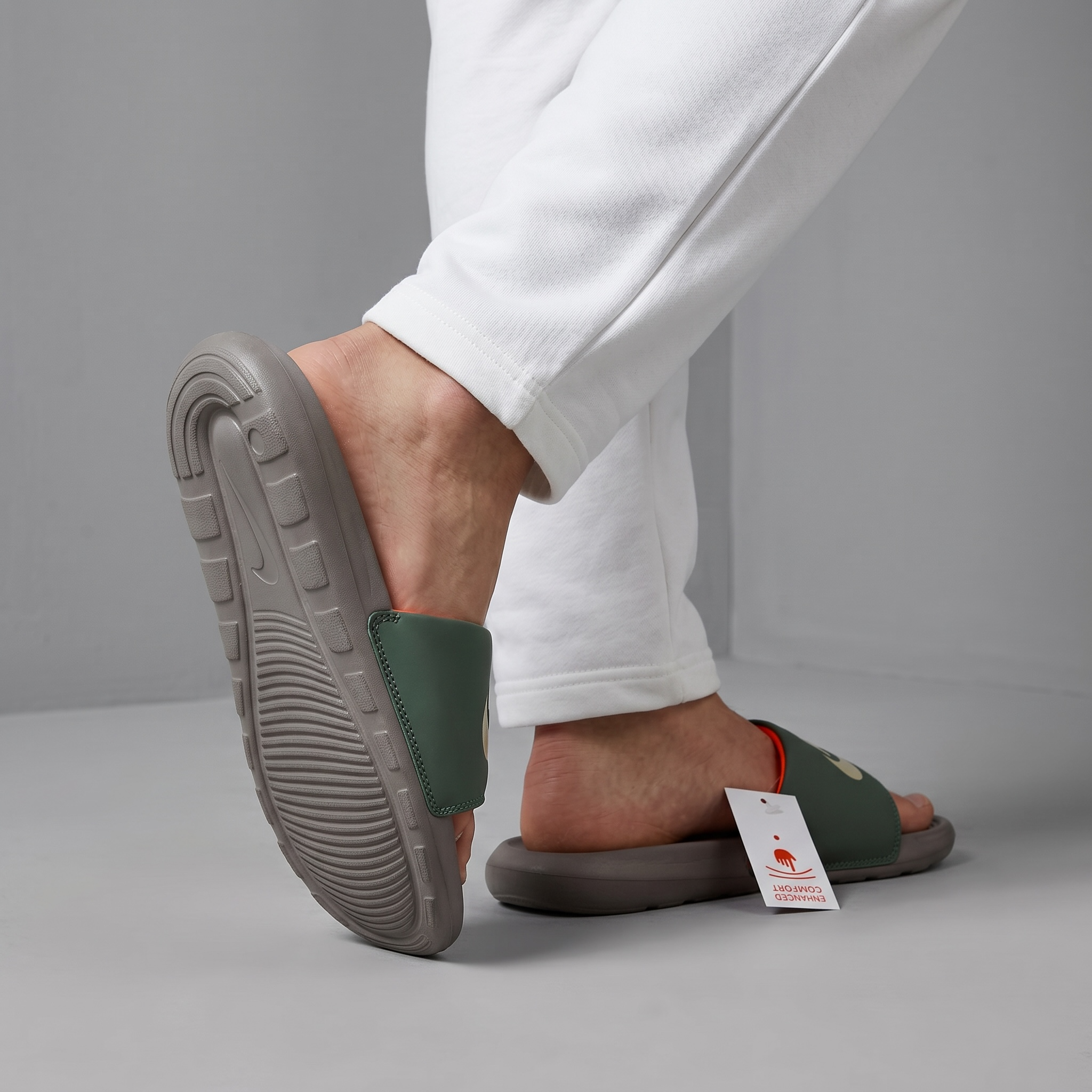 NIKE Comfort Slide β Olive Green & Grey Edition π’βͺ