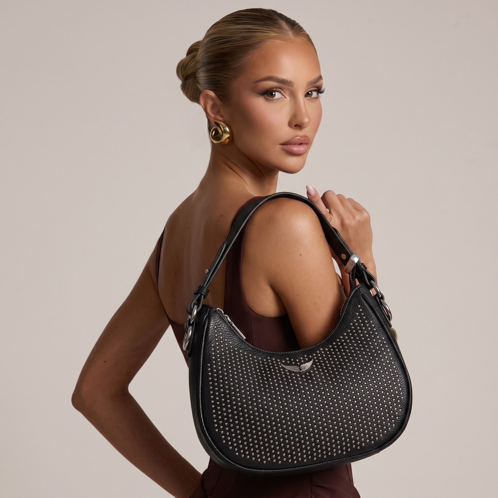 ZADIG & VOLTAIRE Studded Shoulder Bag π€β¨ | Rock-Chic Icon