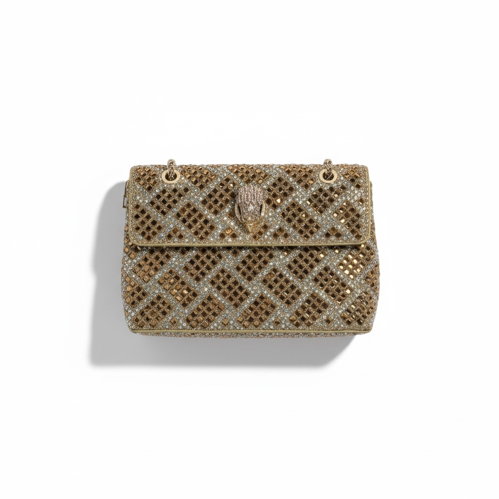 Luxury Crystal Evening Bag ✨ | Golden Rhinestone Clutch with Glamorous Sparkle soirée
