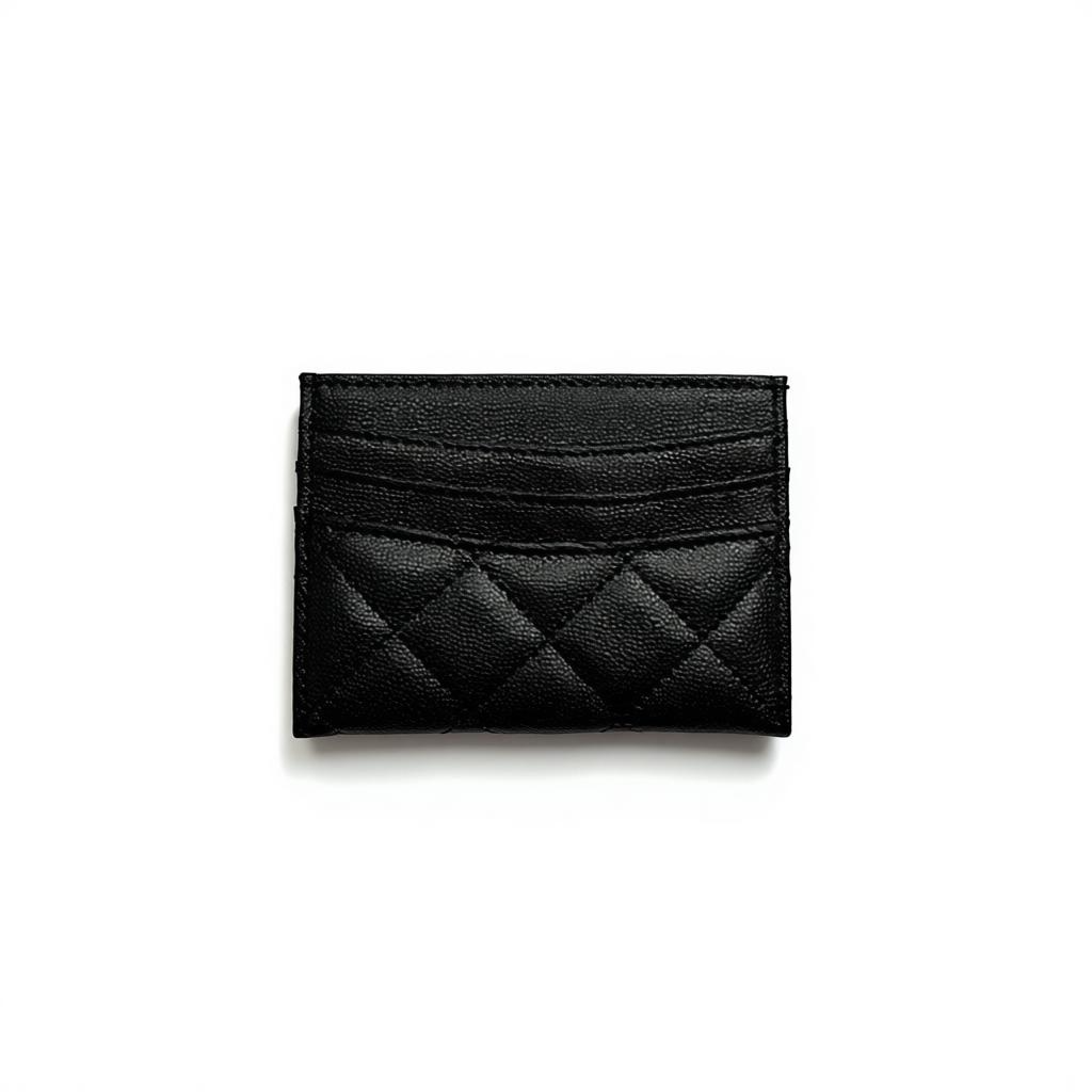 Chanel Black Quilted Card Holder with Gold CC Logo π€β¨