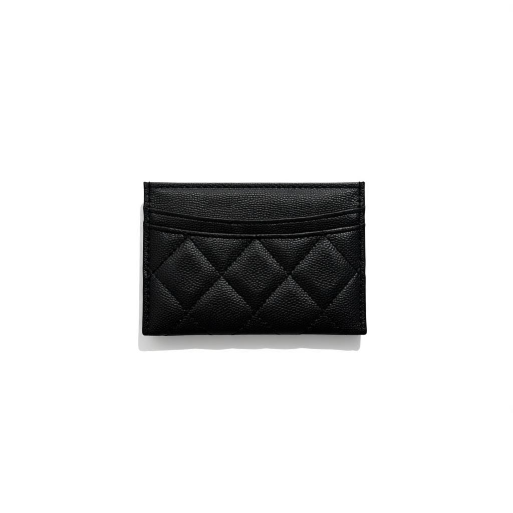 Chanel Black Quilted Card Holder with Gold CC Logo π€β¨