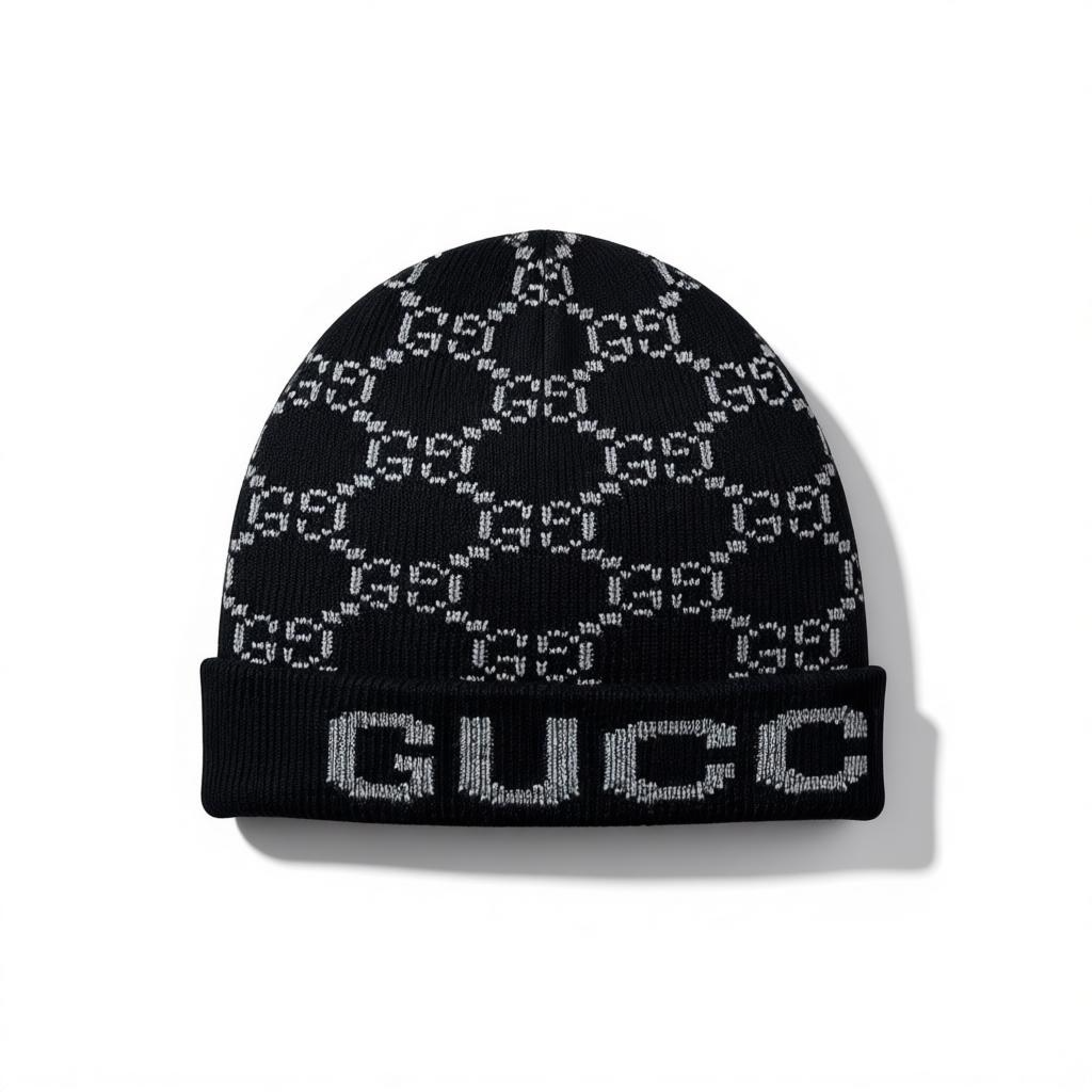 đź–¤ Gucci Monogram GG Knit Beanie | Black Luxury Winter Hat
