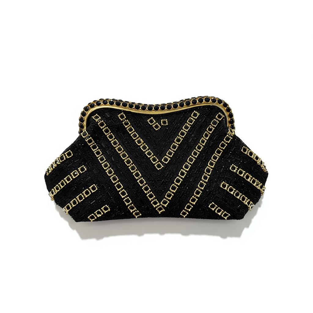 Luxury Black & Gold Evening Clutch – Embellished Statement Bag soirée ✨🖤👛