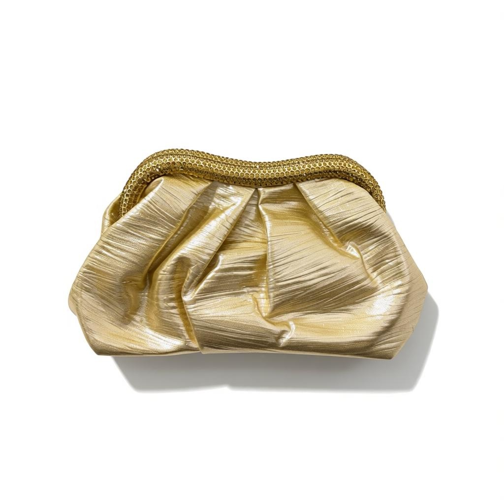 Gold Satin Evening Clutch β Elegant Draped Party Bag soirΓ©e β¨ππ
