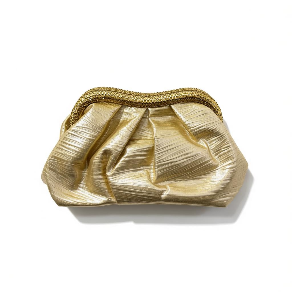 Gold Satin Evening Clutch β Elegant Draped Party Bag soirΓ©e β¨ππ