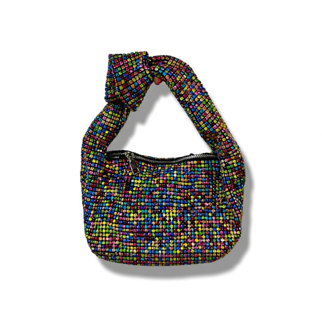 Multicolor Crystal Knot Shoulder Bag β Sparkle Mini Statement Bag soirΓ©e πβ¨π