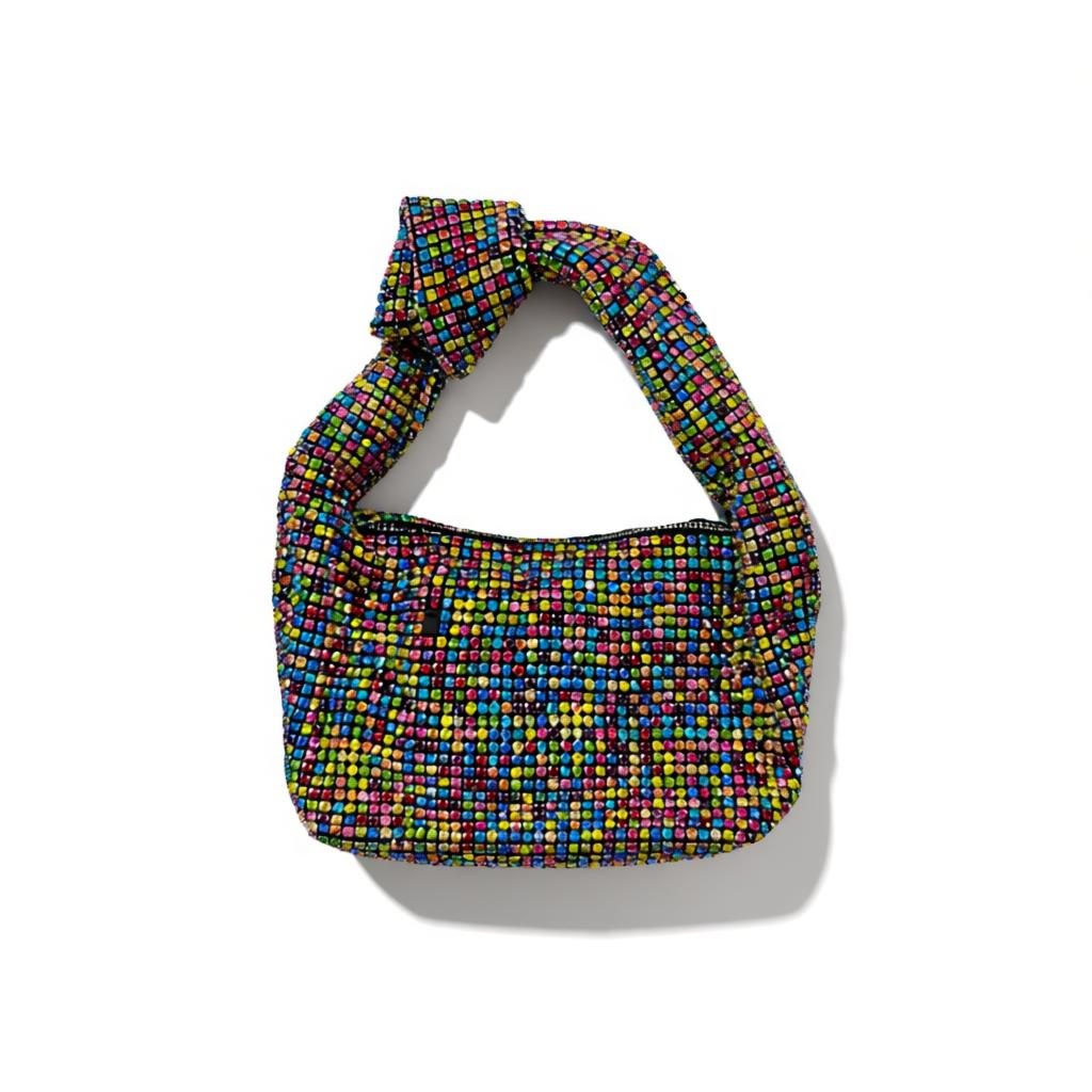 Multicolor Crystal Knot Shoulder Bag β Sparkle Mini Statement Bag soirΓ©e πβ¨π