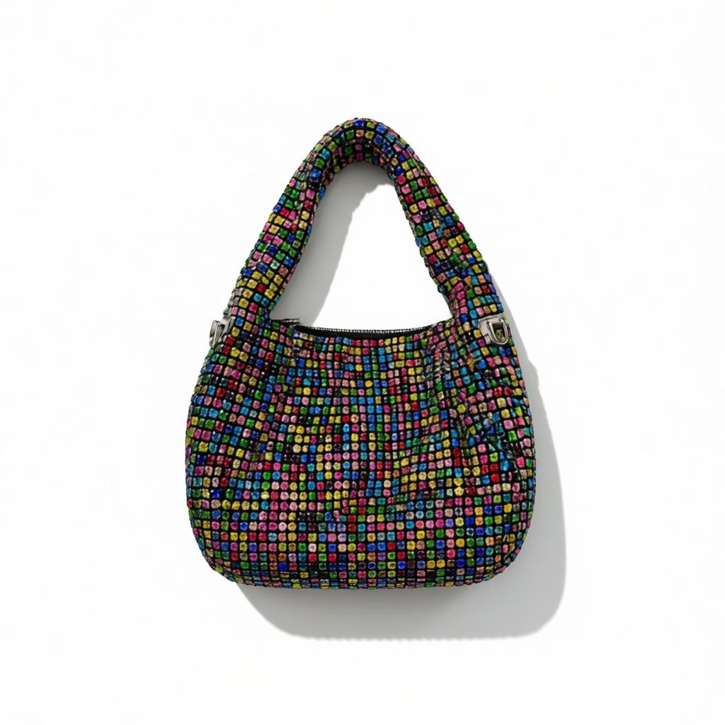 Multicolor Crystal Hobo Bag โ Sparkling Statement Shoulder Bag soirรฉe ๐โจ๐