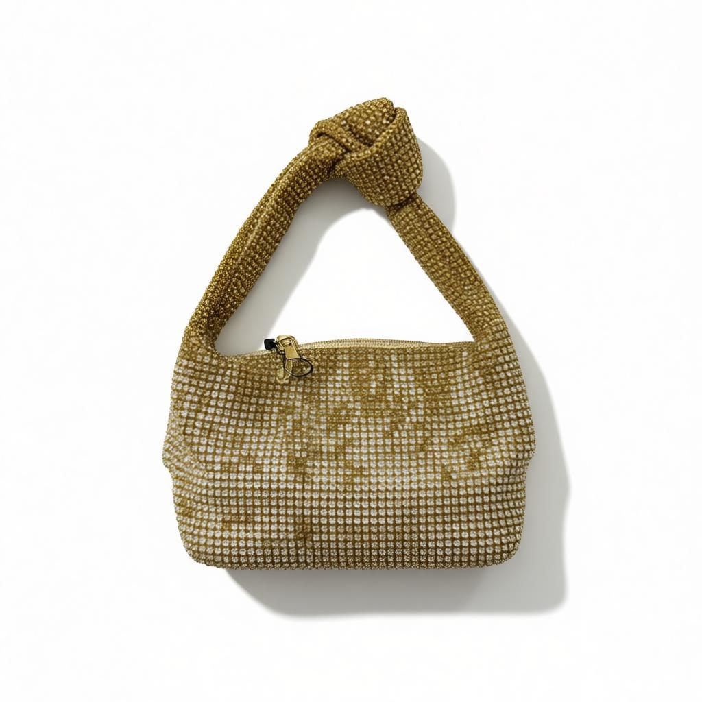 Gold Crystal Hobo Bag โ Luxury Rhinestone Shoulder Bag soirรฉe โจ๐๐