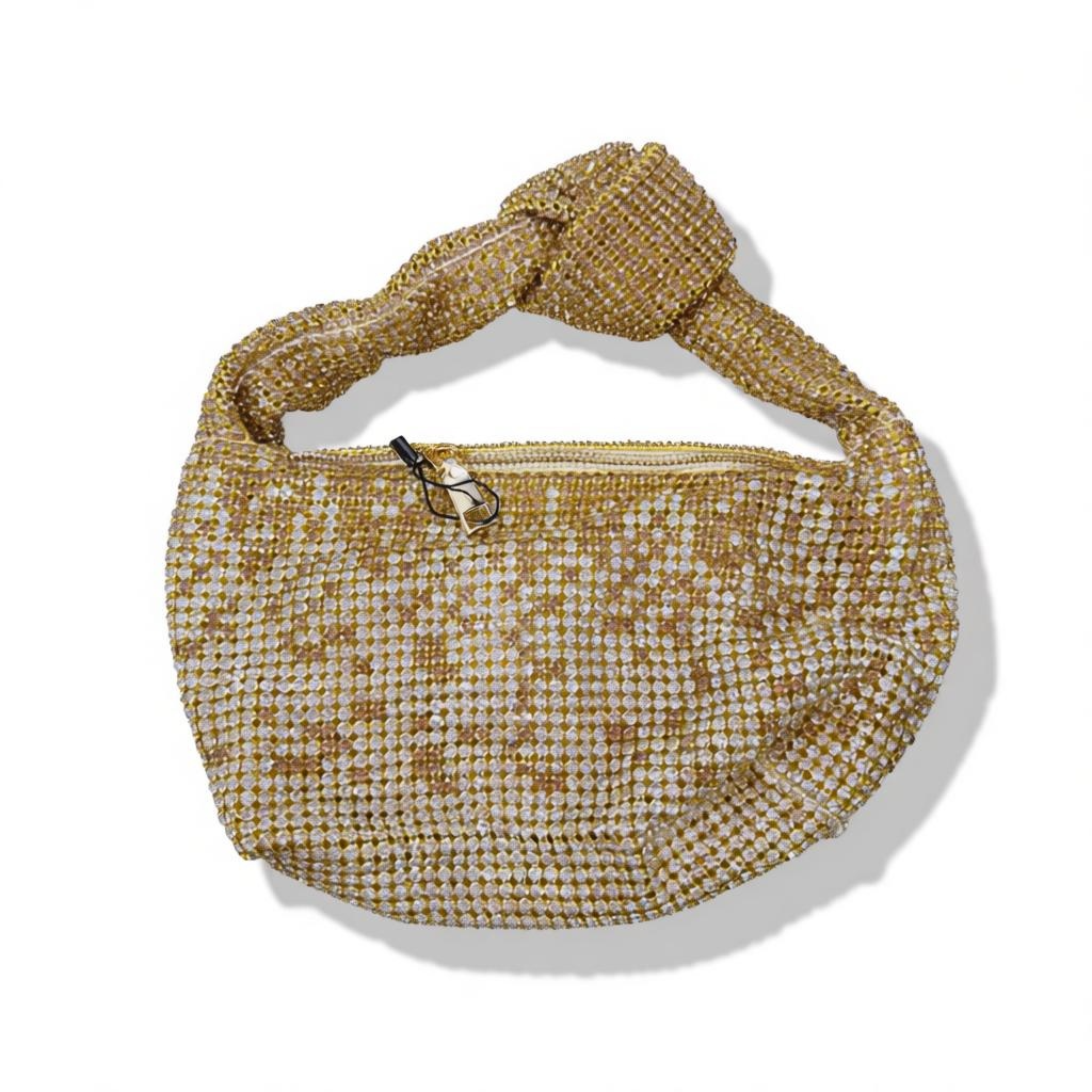 Gold Crystal Hobo Bag โ Luxury Rhinestone Shoulder Bag soirรฉe โจ๐๐