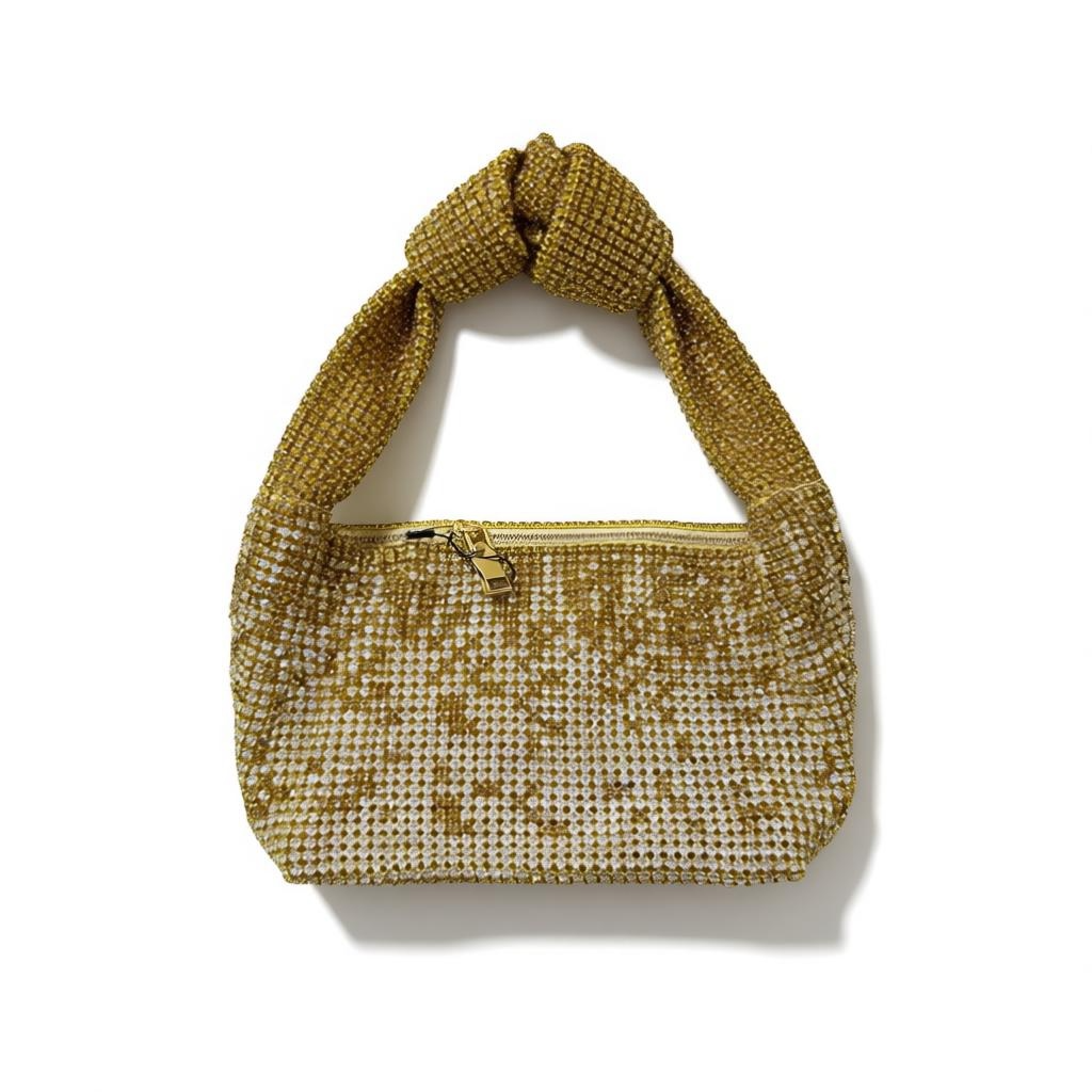 Gold Crystal Hobo Bag โ Luxury Rhinestone Shoulder Bag soirรฉe โจ๐๐