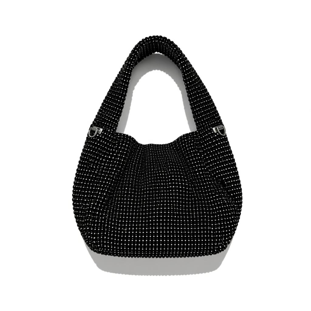 Black Crystal Hobo Bag – Elegant Rhinestone Shoulder Bag soirée 🖤✨👜