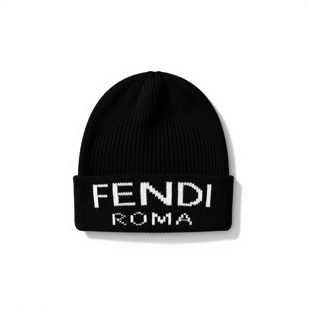 đź–¤ Fendi Roma Black Beanie | Luxury Knit Designer Winter Hat