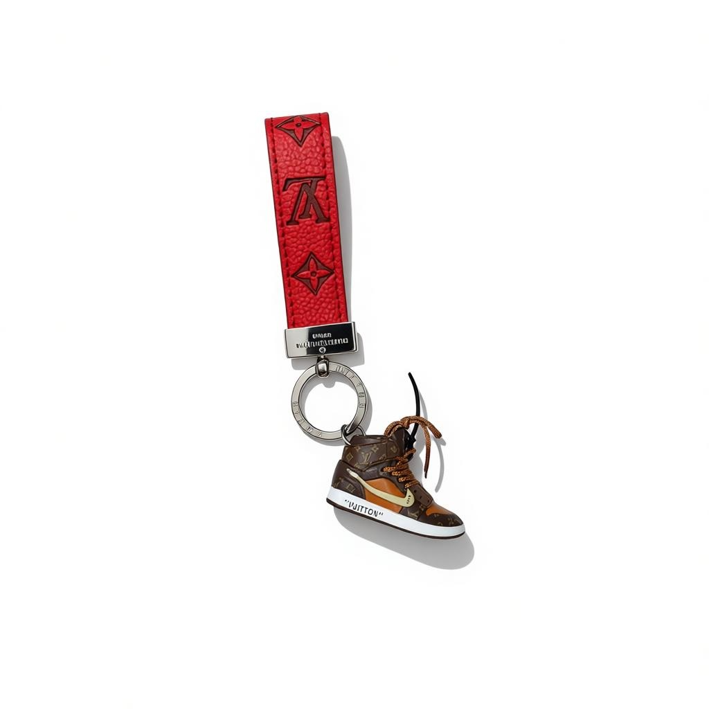 ICONIC LOUIS VUITTON SNEAKER KEYCHAIN β RED MONOGRAM STATEMENT β¨πβ€οΈ
