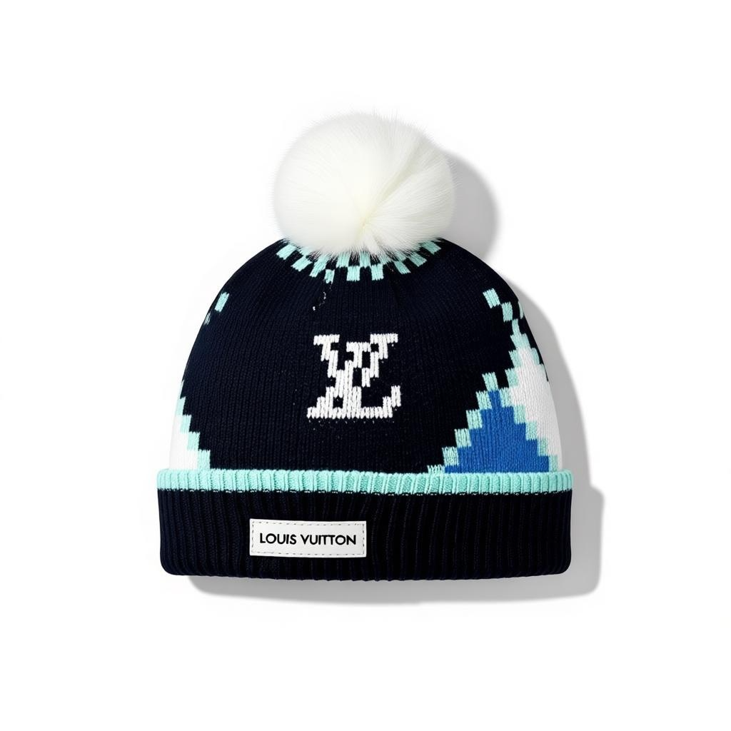 ❄️ Louis Vuitton Pom Pom Beanie | Luxury Winter Knit with LV Logo