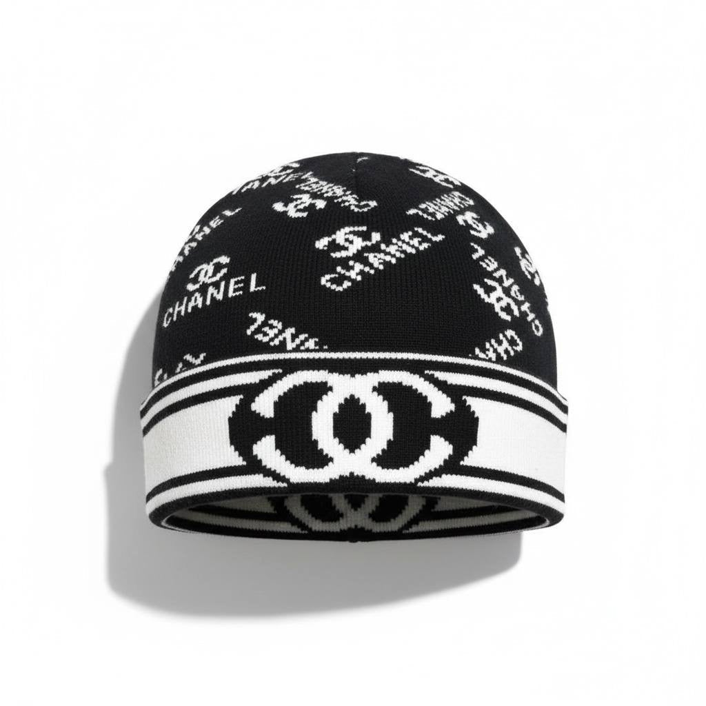 π€ Chanel All-Over Logo Knit Beanie π€