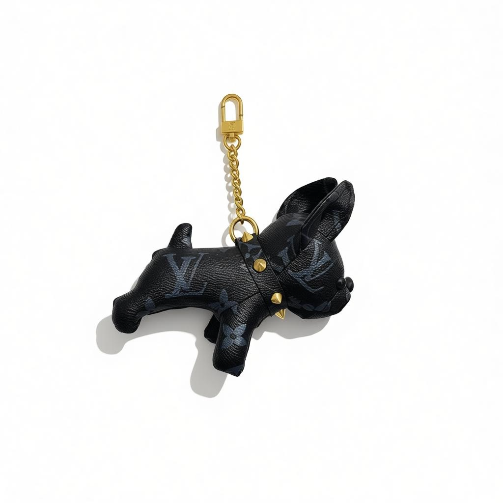 πΆπ€ Louis Vuitton Black Monogram Puppy Bag Charm π€πΆ