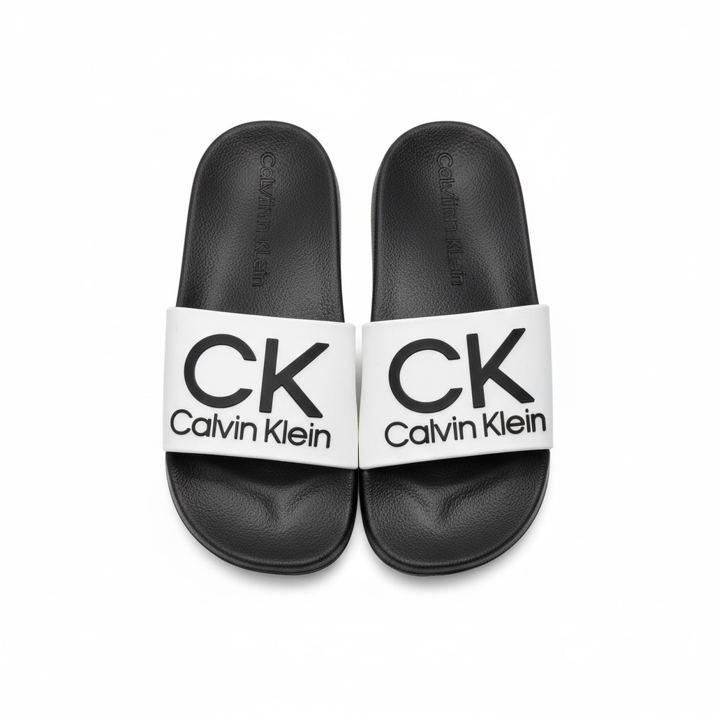 Calvin Klein CK Logo Slides β Black & White π€π€