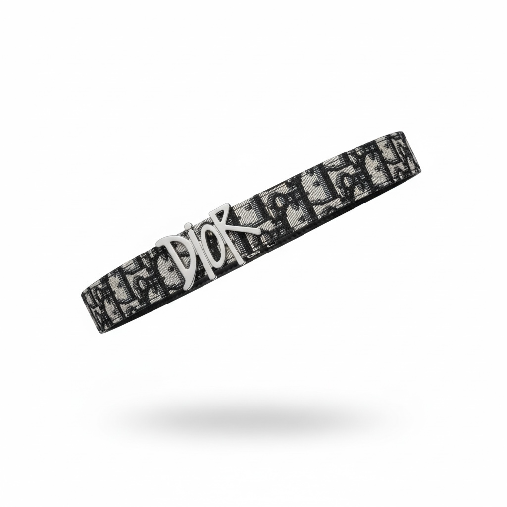 Dior Oblique Logo Belt β Black & blue with Dior Buckle π€β¨